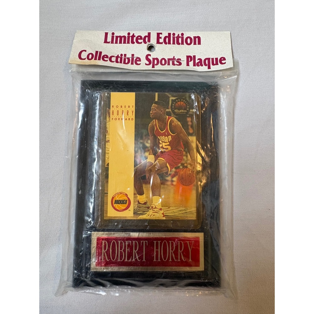Robert Horry Houston Rockets Plaque Vintage NOS 6" x 4.5"